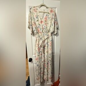 Floral Maxi Dress with Belt